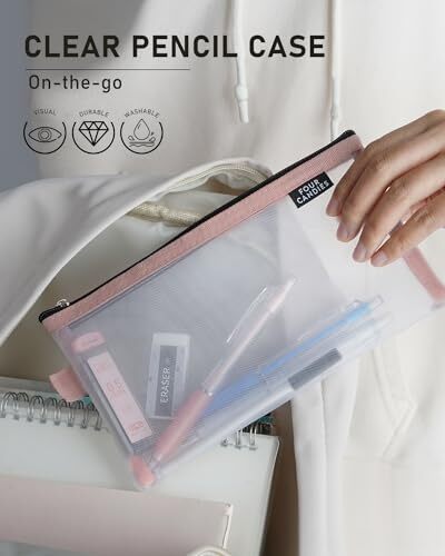 Mechanical Pencil Set with Case, 6PCS Aesthetic Mechanical 0.5mm + 0.7mm