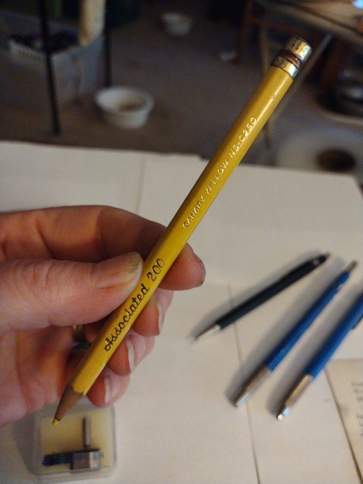 Vtg 3 Staedtler Mars Mechanical Drafting Pencils, Lead, 2 Colored Pencils, Adapt