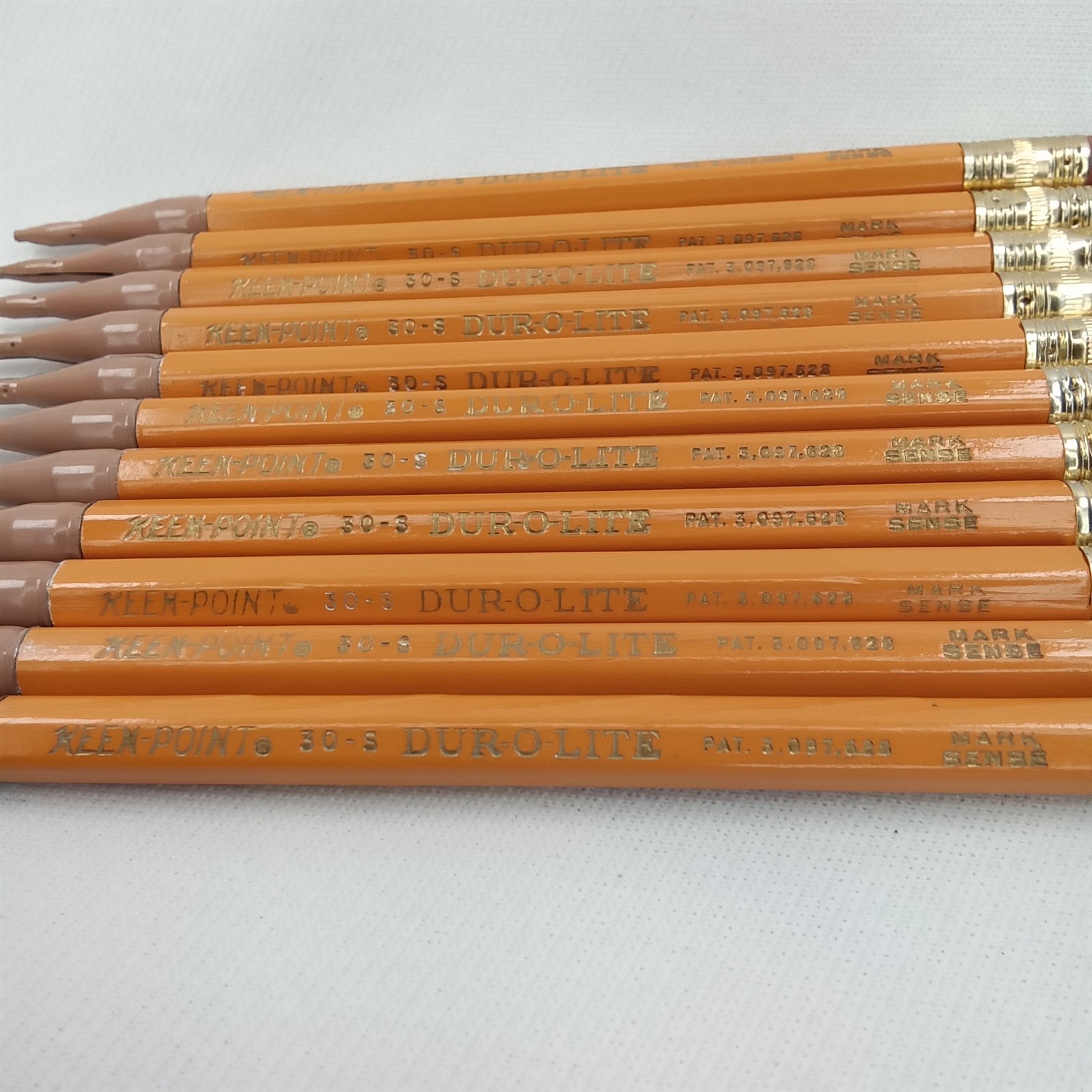 Vintage 1960s Keen Point Dur O Lite Yellow Metal Mechanical Pencil Set Of 11