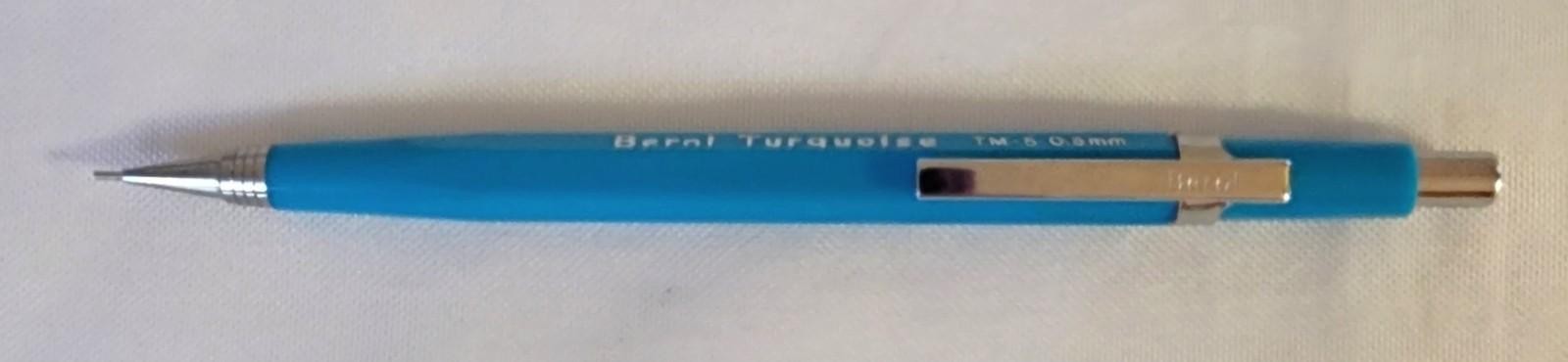 BEROL 0.5mm TM5 PUSH ACTION AUTO FEED MECHANICAL PENCIL TURQUOISE + DRAWING LEAD