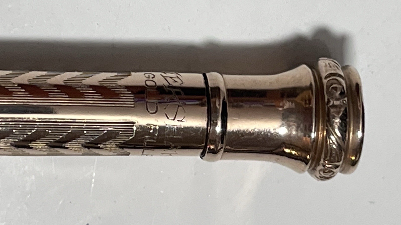 Vintage Wahl Eversharp Sharples Gold Filled Mechanical Pencil Chevron Pattern