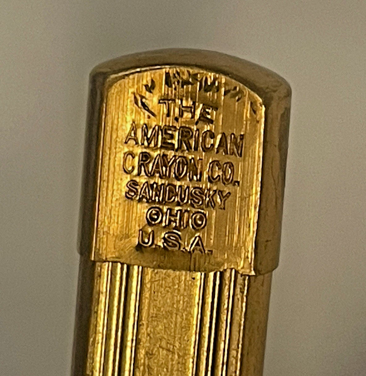 AMERICAN CRAYON Lead Metal Capsule Case Container Mechanical Pencil Sandusky OH