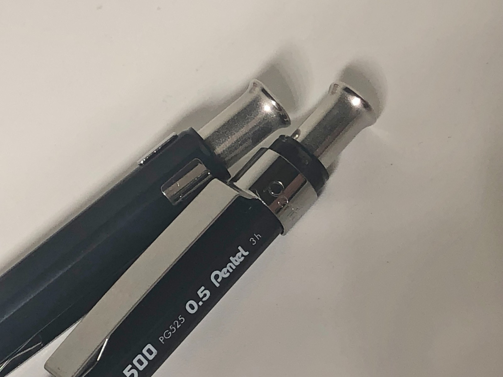 Pentel Graph Gear 500 Automatic Drafting Pencil Black Silver PG525A Lot of 2