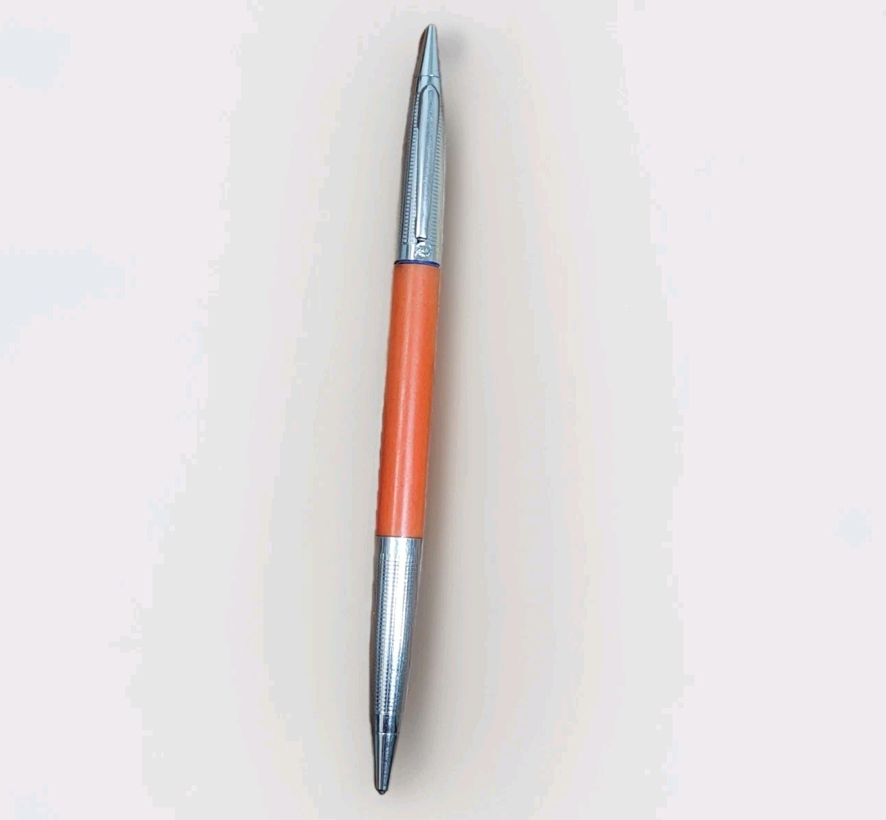 ✏️Vintage GARLAND Ballpoint Pen & Pencil Combination Orange/Silver Chrome USA