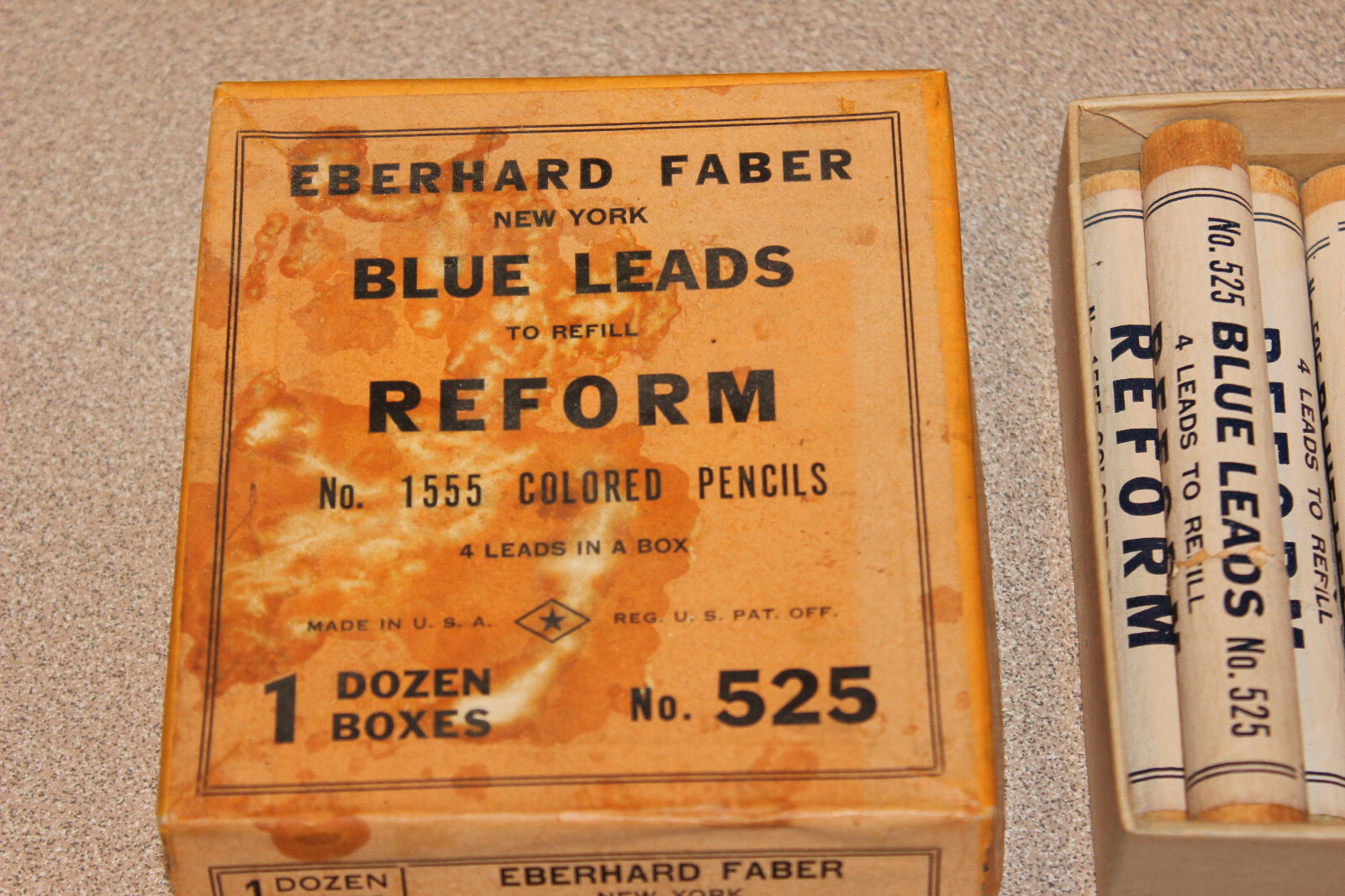 NOS Vintage EBERHARD FABER “Reform” Mechanical Marking Pencil Leads Blue & Black