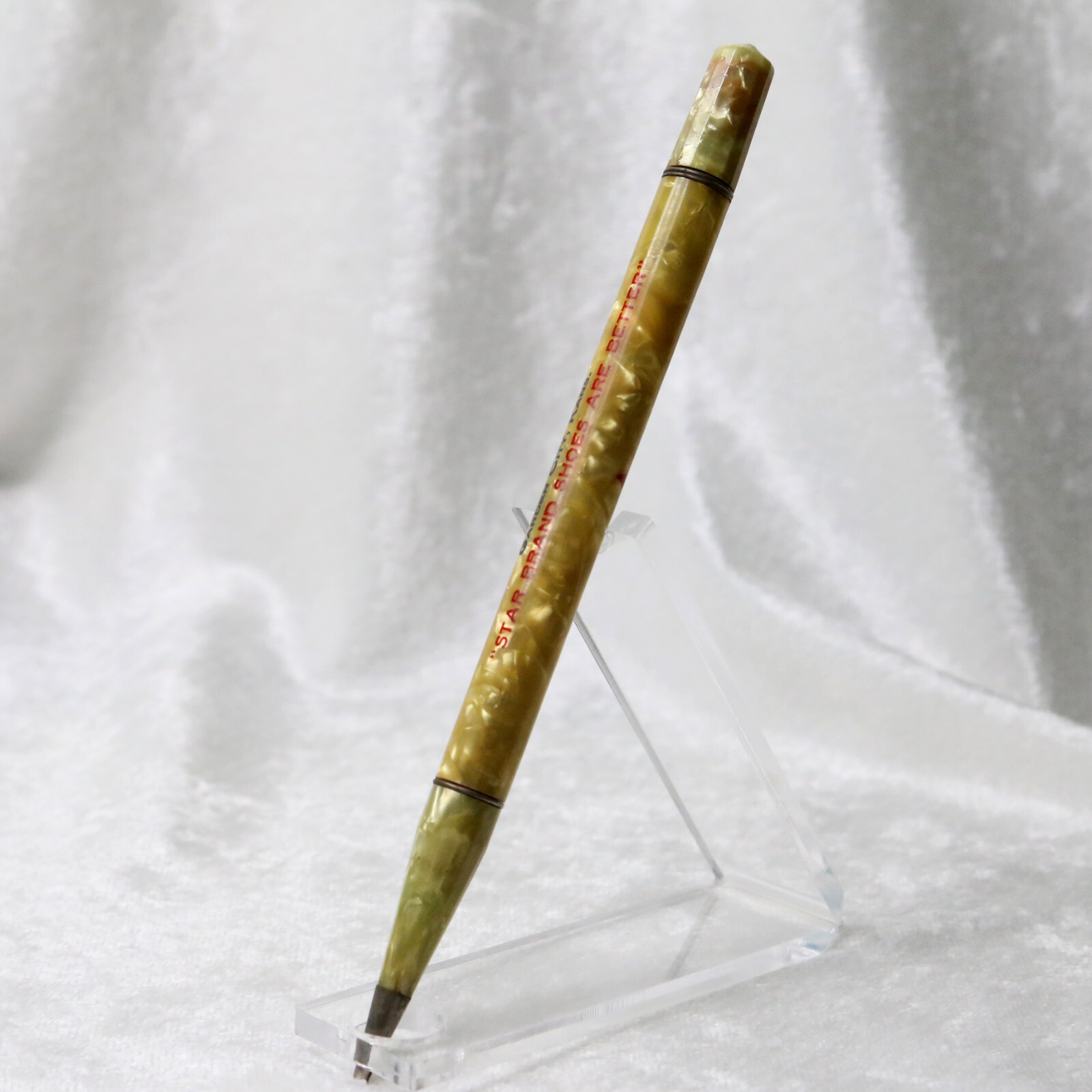 VTG 1930s DUR-O-LITE Cracked Ice STAR SHOES Logo Kansas Advert Mechanical Pencil