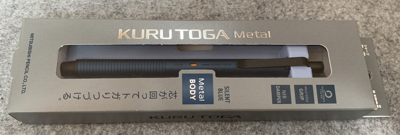 Kuru Toga Metal Silent Blue 0.5mm Mechanical Pencil -NEW-