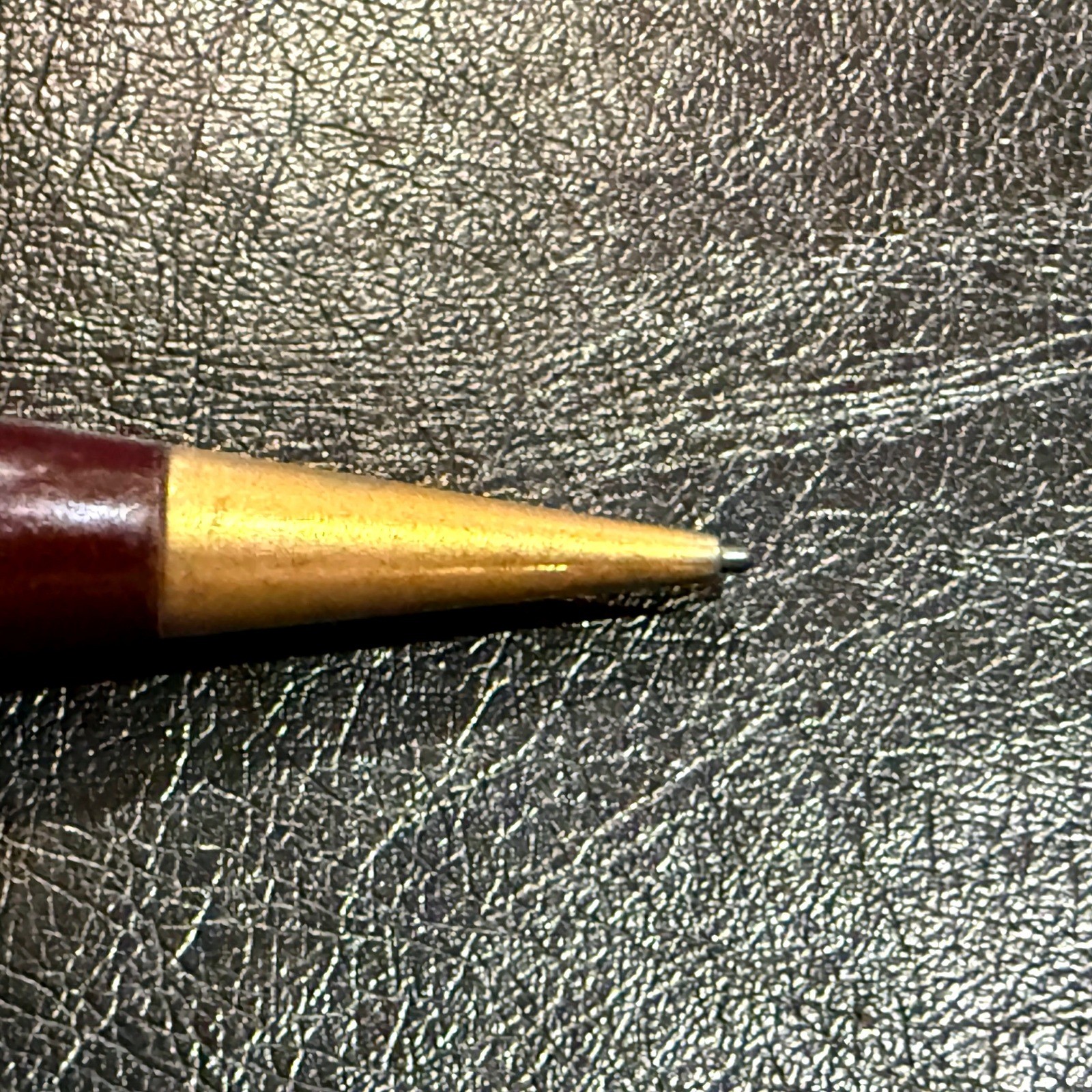 Vintage MCM Norman Mechanical Pencil Burgundy Plastic Gold Tone Office Retro USA