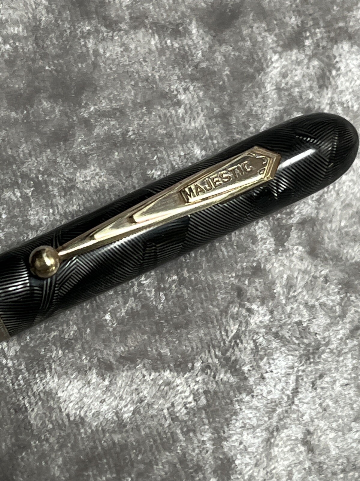 Vintage Majestic Mechanical Pencil with Silver & Black Marble Pattern
