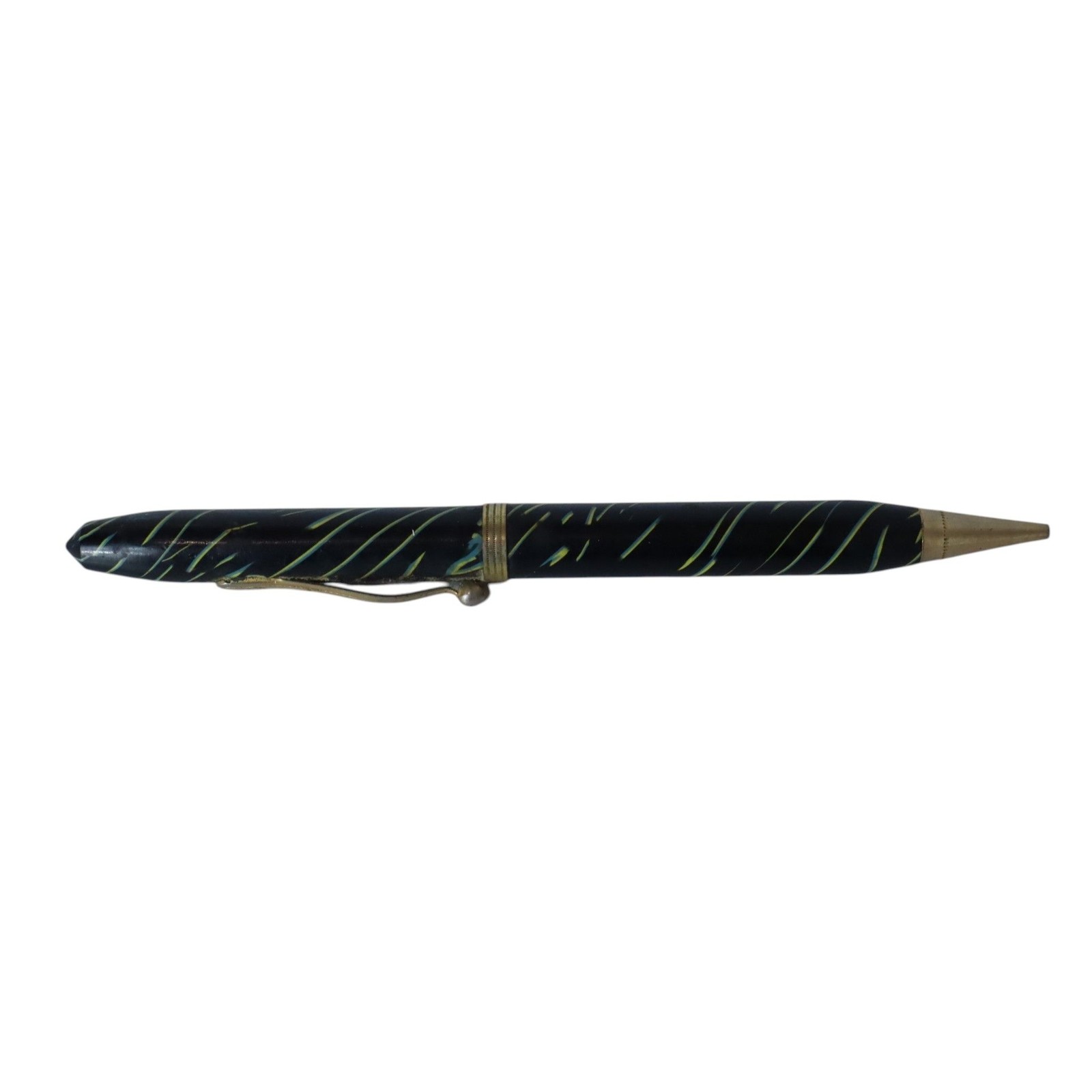 Vintage Arnold Pen Co Mechanical Pencil Fountain Pen Gold Black Twist Design