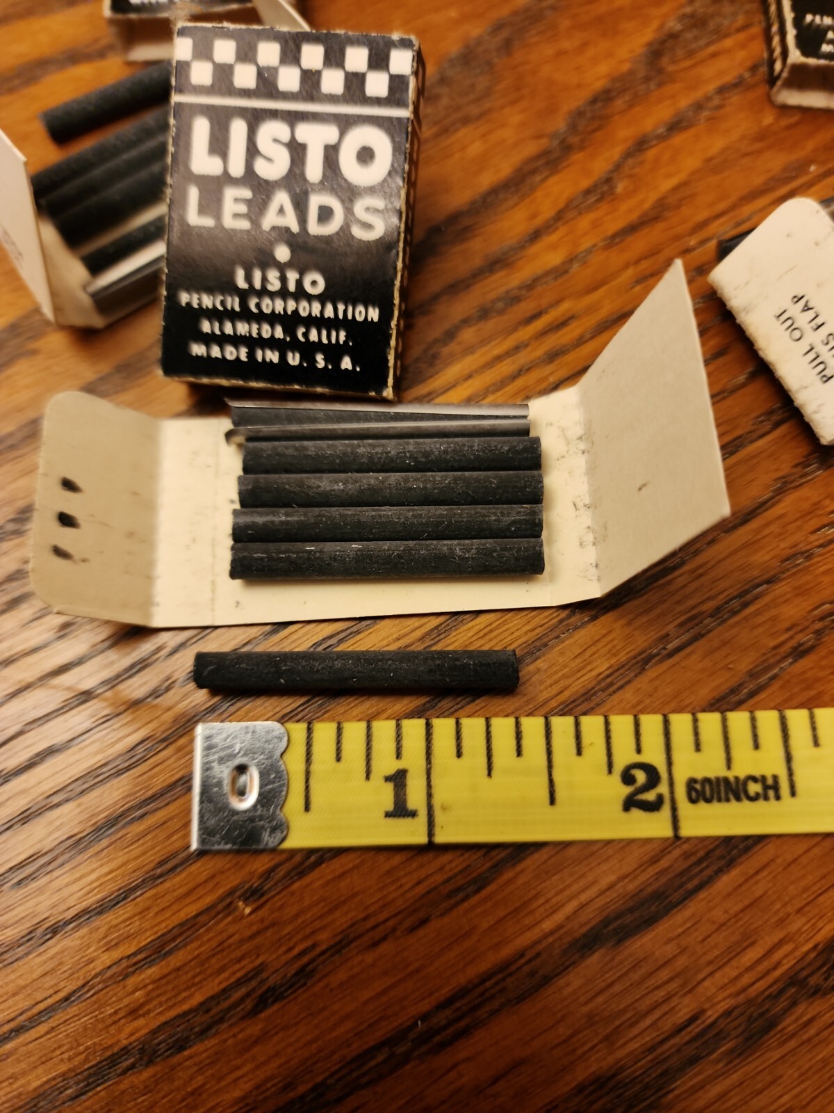 Vintage LISTO Pencil Corporation 4mm Black No. 162 Marking Lead 3 Packages NOS
