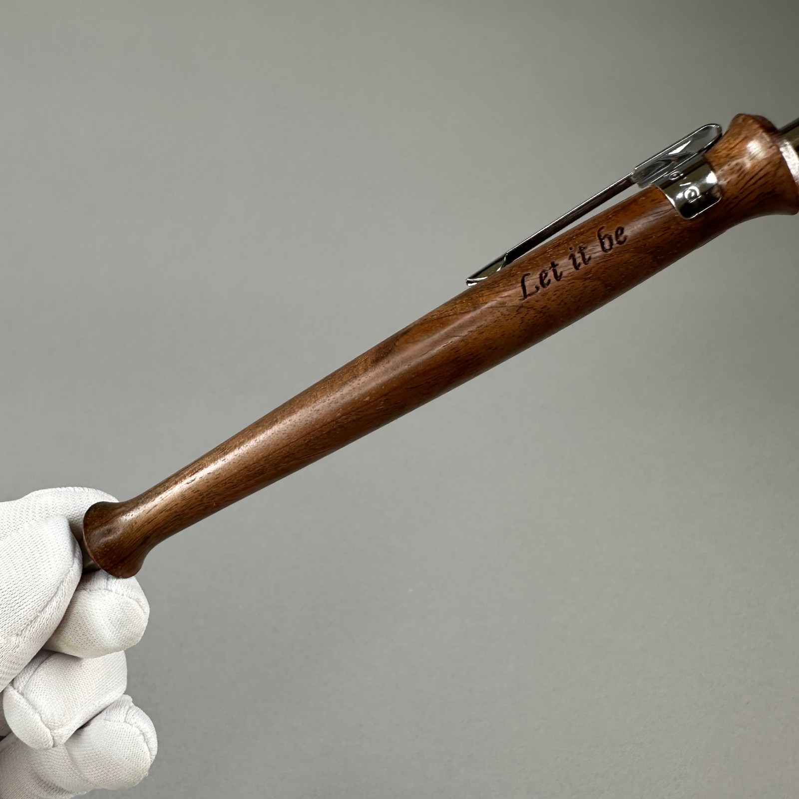 Handmade Walnut Wood Mechanical Pencil 0.5mm “Let It Be” Handcrafted Pencil