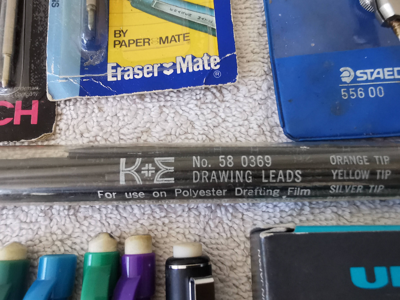 Huge Lot Mechanical Pencils Leads Erasers Zebra Castell RoseArt K+E Paper Mate