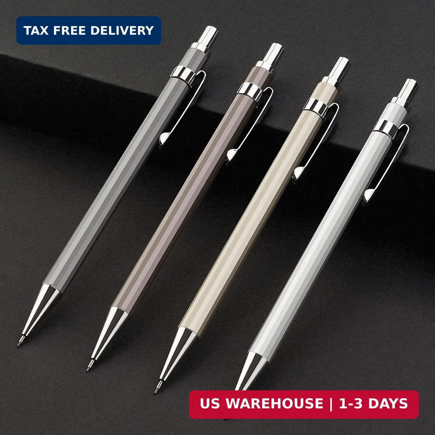 0.7Mm Mechanical Pencil Set with Case – 4PCS Metal Mechanical Pencils, 8 Tubes H