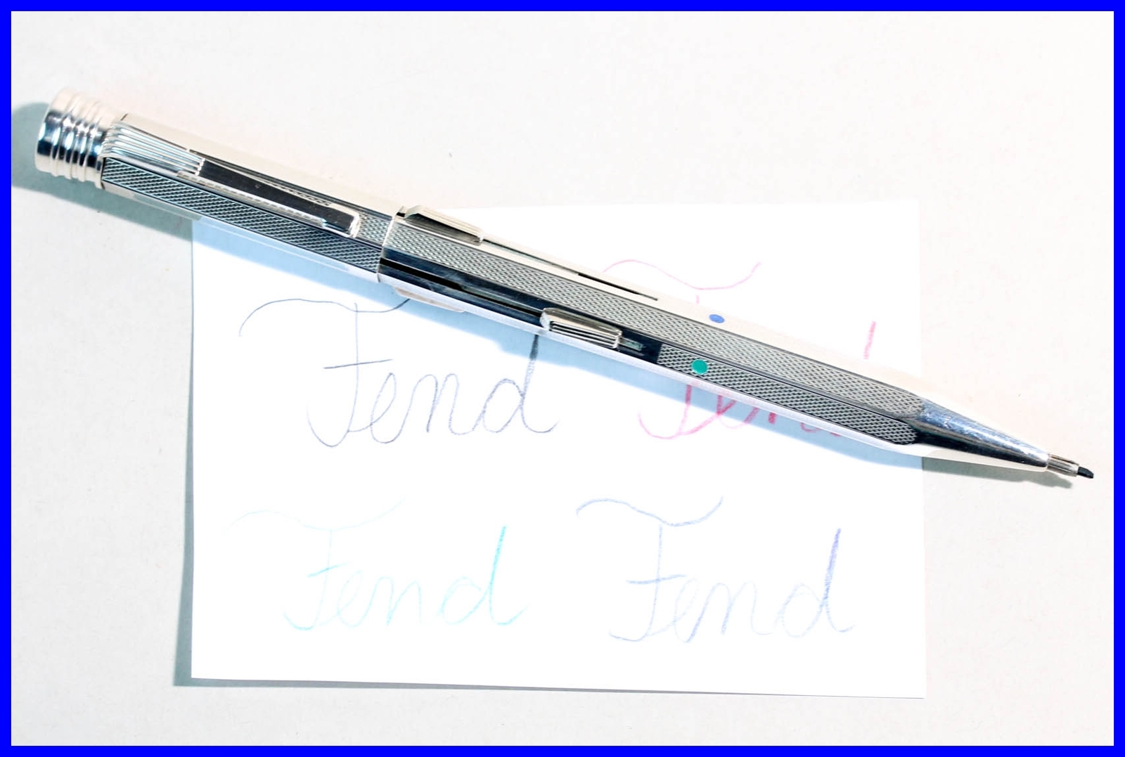 Solid 900 Silver FEND 4 color MULTI Pencil SUPER NORMA 1950s w BOX & PAPERS /NOS