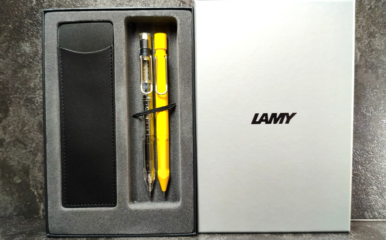LAMY x Kuru Toga Vista Yellow Mechanical Pencil Gift Set Pen Case Japan