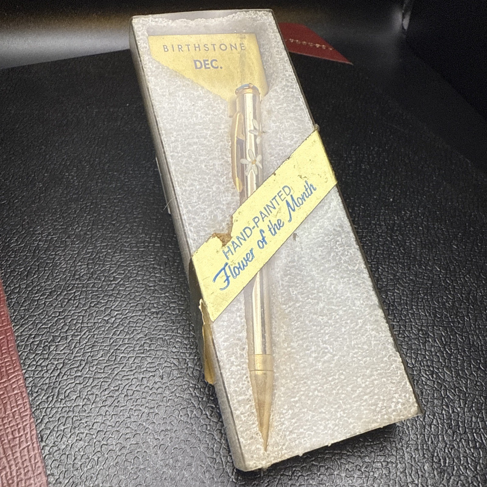 Vintage Handpainted Flower Of The Month gold Mechanical fine lead Pencil ASCOT