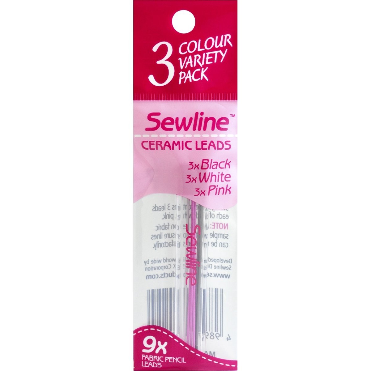 Mechanical Fabric Pencil Lead Refill 9 Pack 3 Each White Black Pink Sewing