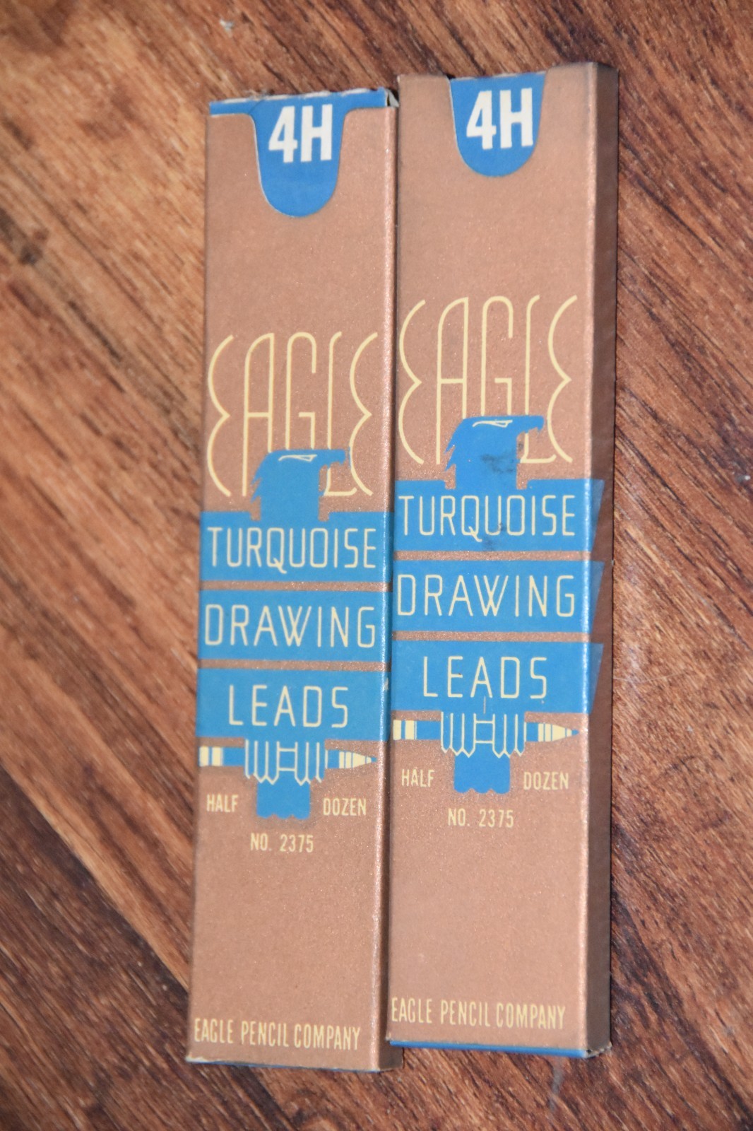 2 box Vintage EAGLE Turquoise Drawing Pencil Lead 2375 drafting mechanical 4H