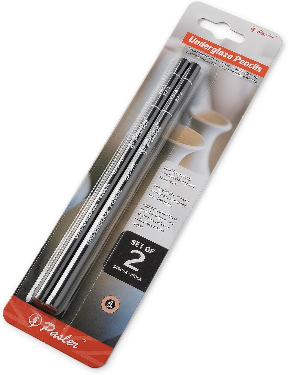 Underglaze Pencil, Pottery Pencil for 1 Count (Pack of 2), Pack 2 black