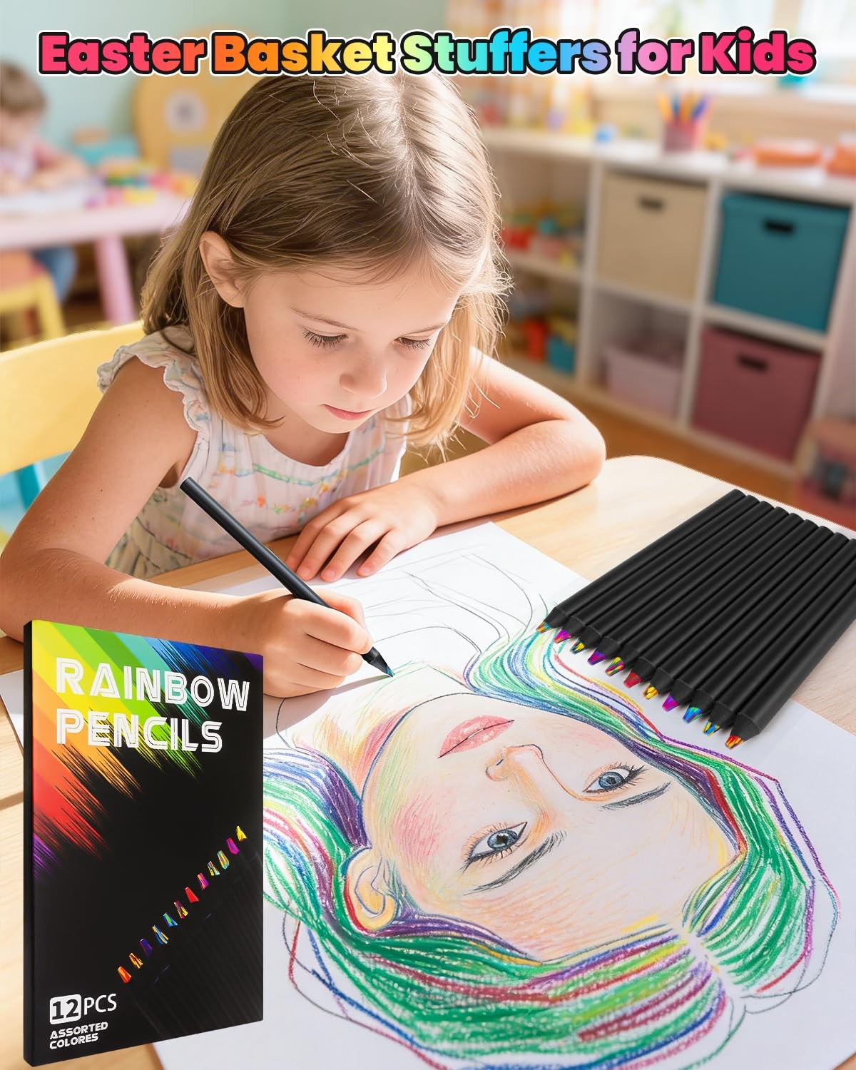 Allotall Art Supplies 12 Rainbow Colored 1 Count (Pack of 12), Multicolor
