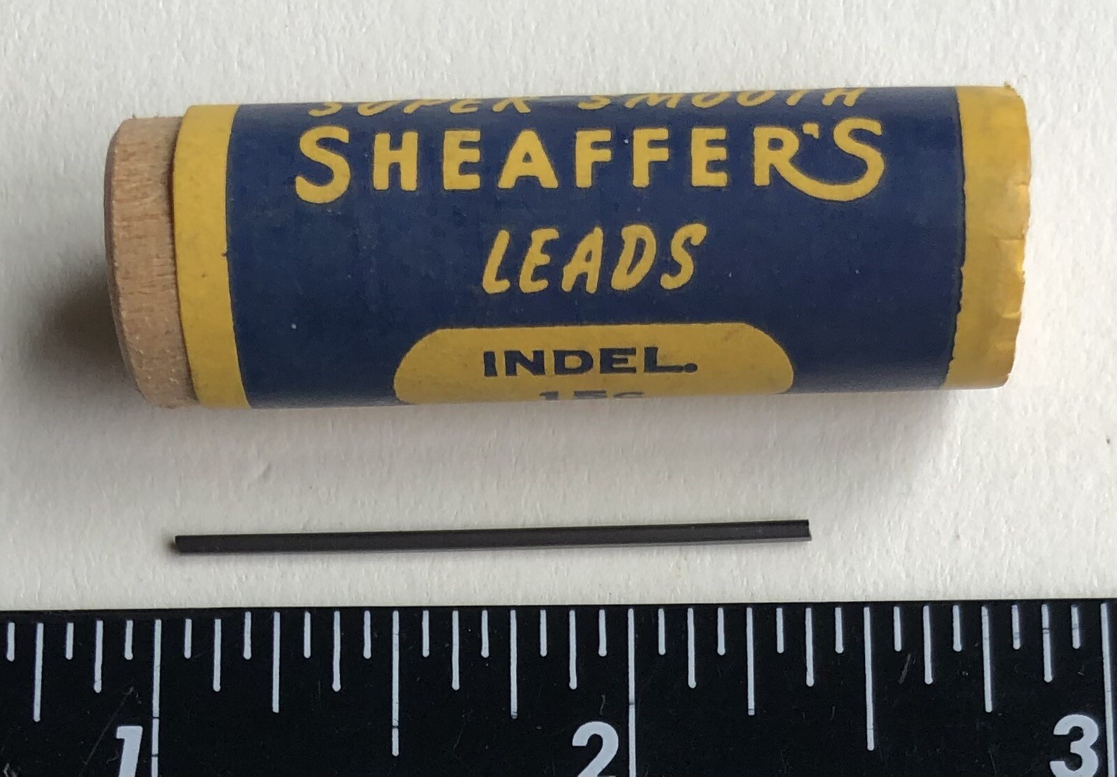 Vintage SHEAFFER Mechanical Pencil Lead INDELIBLE 1.18mm NOS 12pk Wood Tube USA
