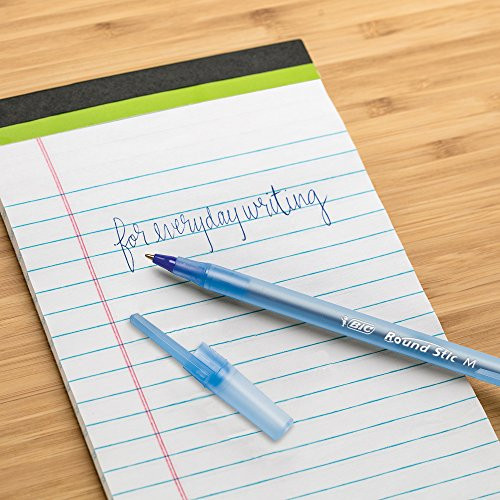 Round Stic Xtra Life Ballpoint Pen, Medium Point (1.0mm), Blue, Flexible