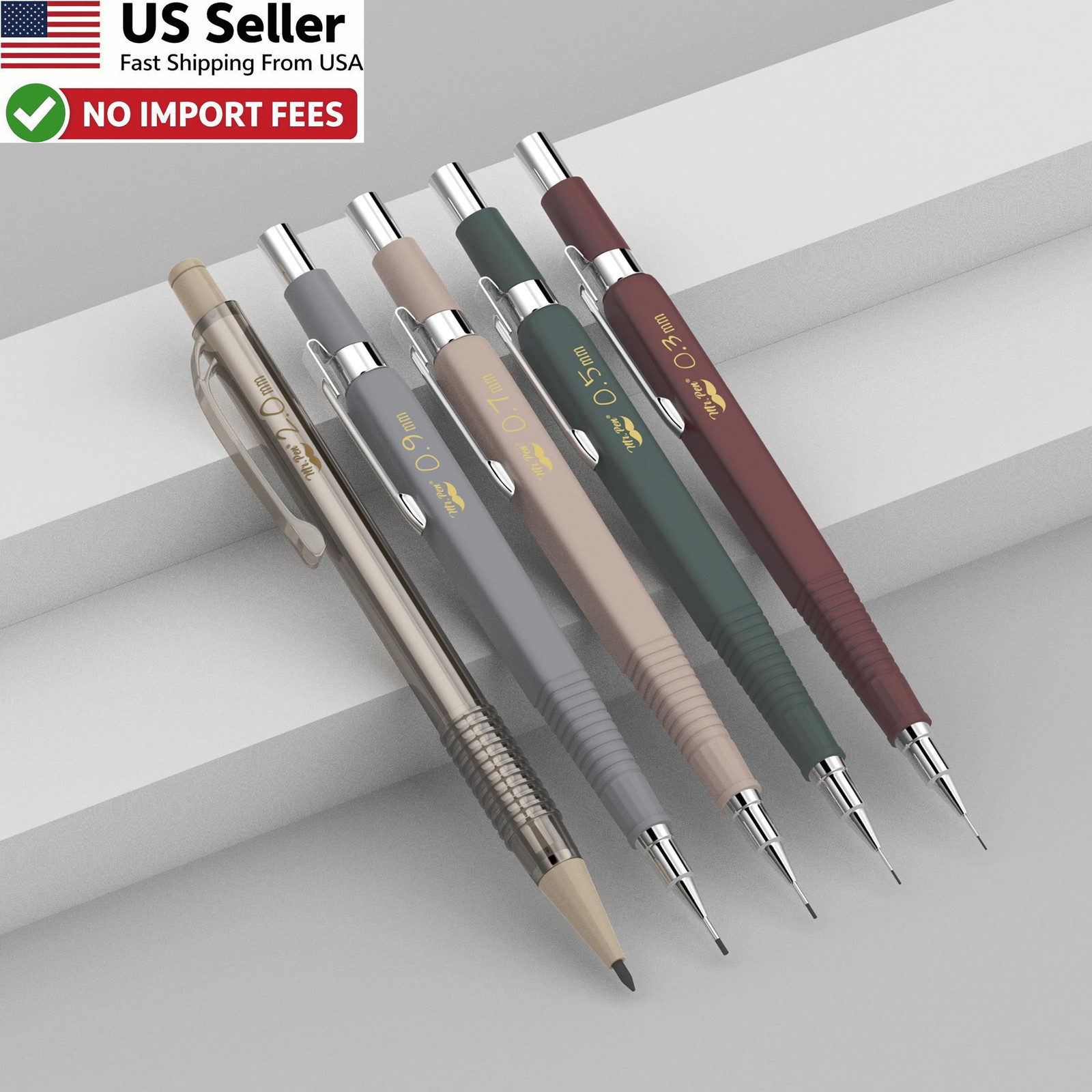 Mr Pen Art Mechanical Pencil Set 5 Sizes HB Lead Refills Drawing Sketch FROM USA
