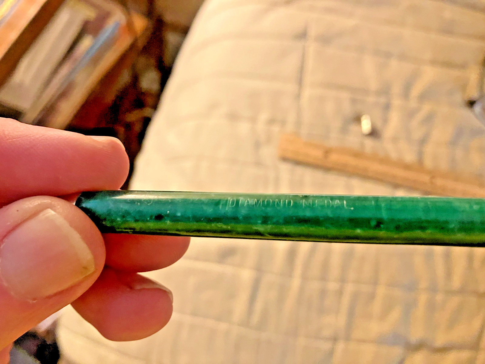 Diamond Metal Diplomat Green Marbled Mechanical Pencil Circa 1930