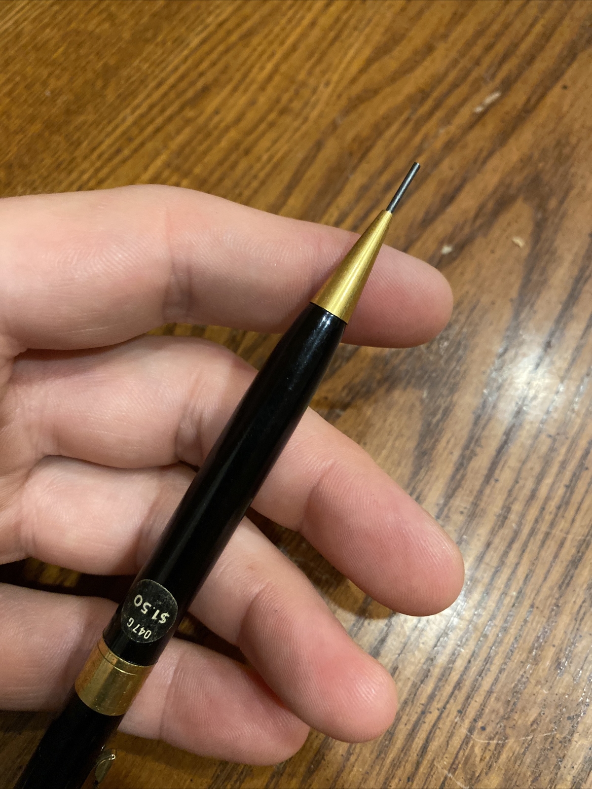 Vtg VENUS 047 G Mechanical Twist Pencil Black w Gold Tone Accents Original Label