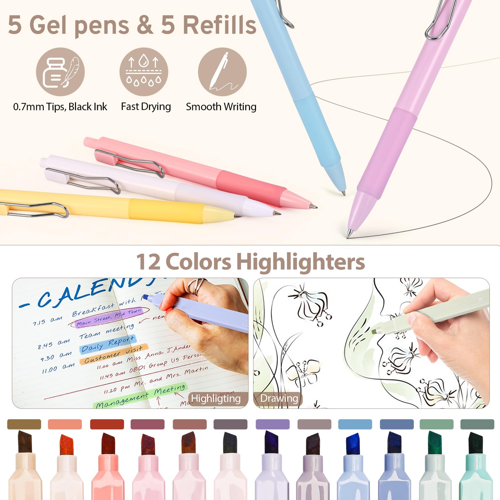 DazSirit 62 PCS Aesthetic School Supplies with Foldable Pencil Case 12 Pastel…