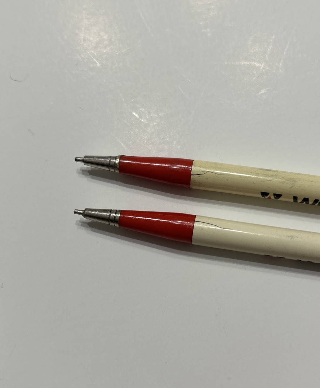 2 – Vintage Auto Point Mechanical Pencil .7 Lead Wormald Fire Systems Red White