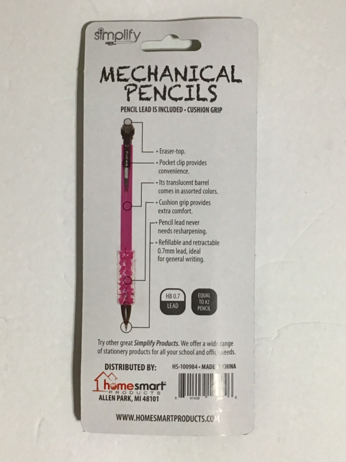 2 SET OF 3 PC SIMPLIFY MECHANICAL PENCILS 3 COLOR