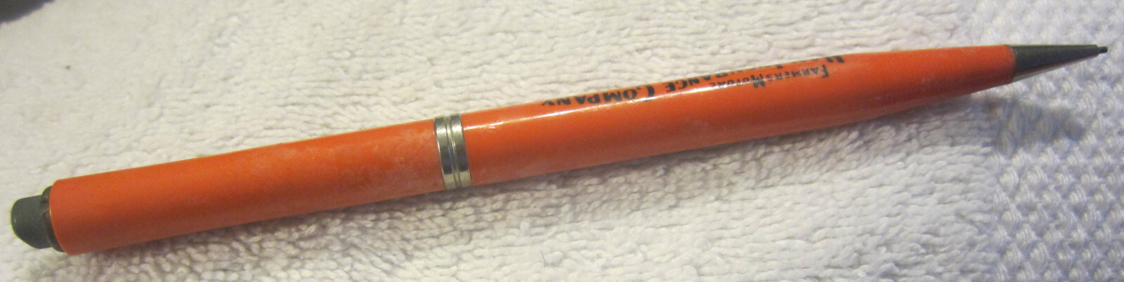 1 Farmers Mutual Hail Insurance Ad Mechanical Pencil, Flack Metamora Ohio VTG