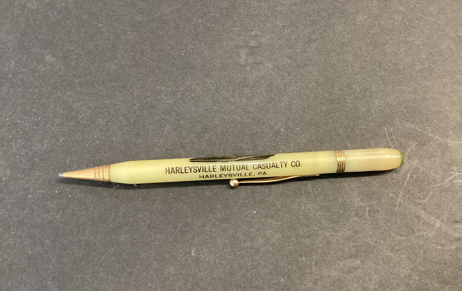 Vintage Celluloid Mechanical Pencil Harleysville Mutual Casualty Co Insurance
