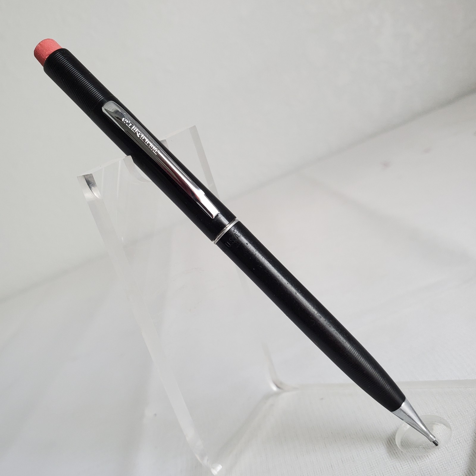 Vintage Scheaffer Mechanical Twist Pencil Black .9mm Ribbed Cap USA