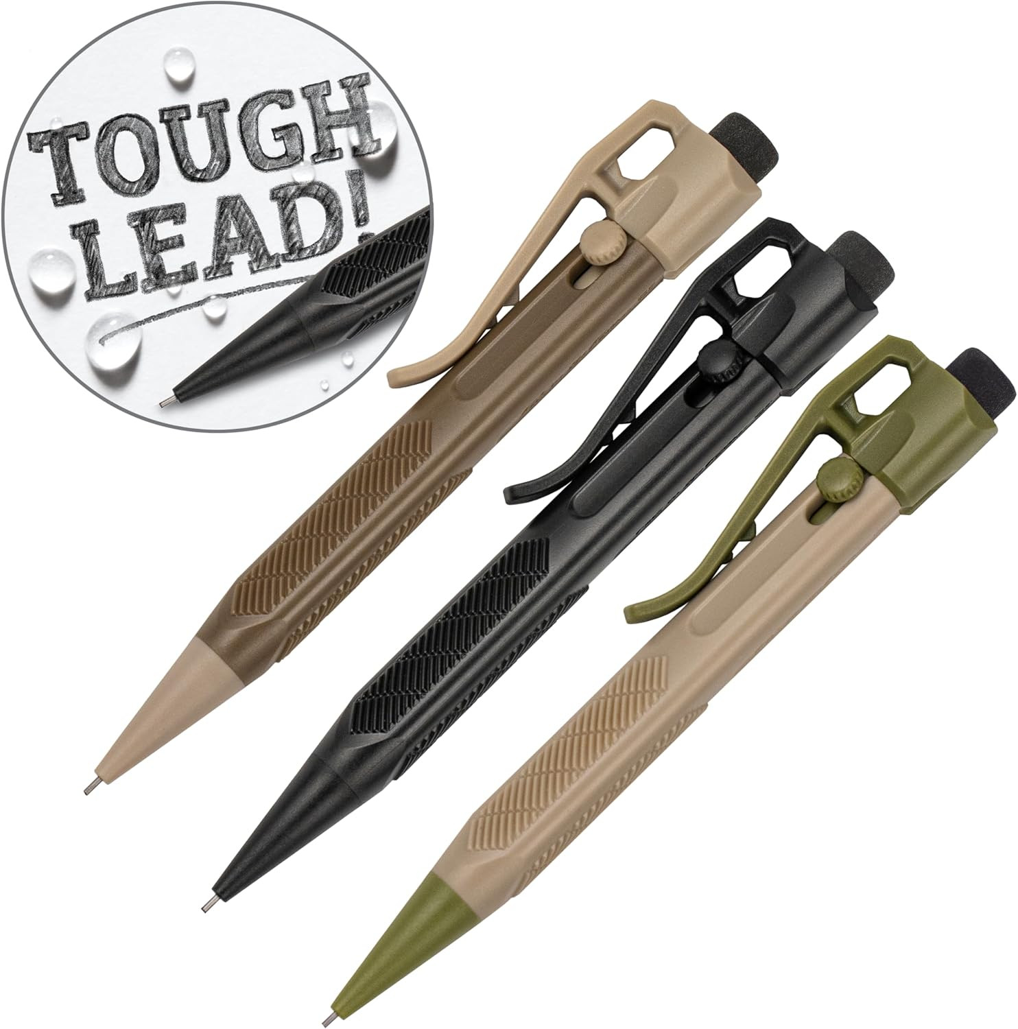 Durable Weatherproof Mini Slide-Click Mechanical Pencil, 3