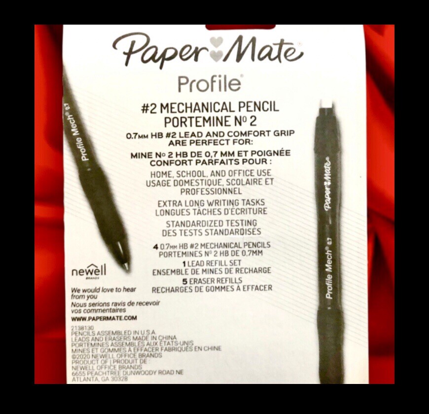 Mechanical Pencils 10pc Set: 4 Pencils,Lead Refills,Erasers(Paper Mate 0.7mm)
