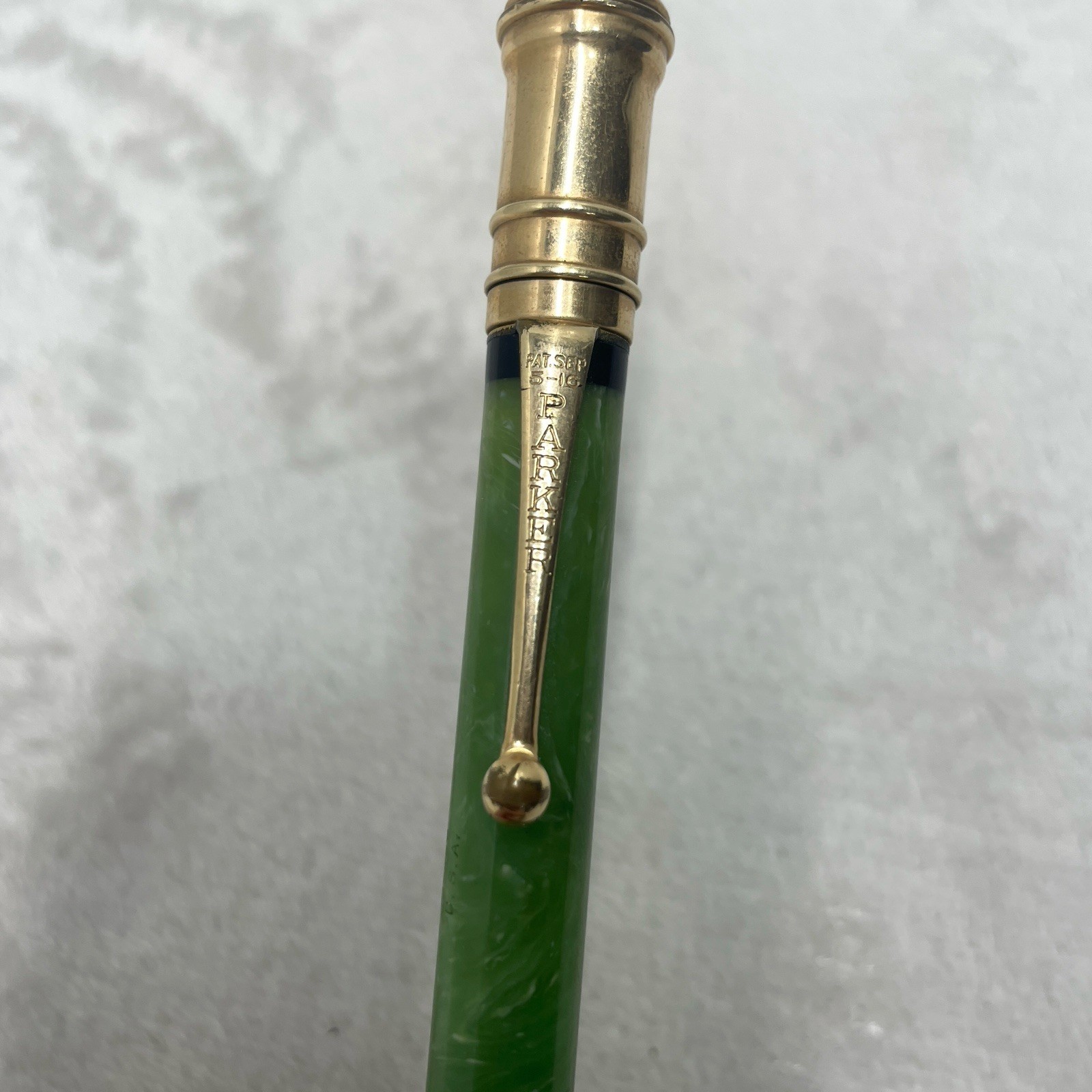 1920s Parker Jade Green Mechanical Pencil Clip Vintage USA Engravd ‘Hollis Kerr’