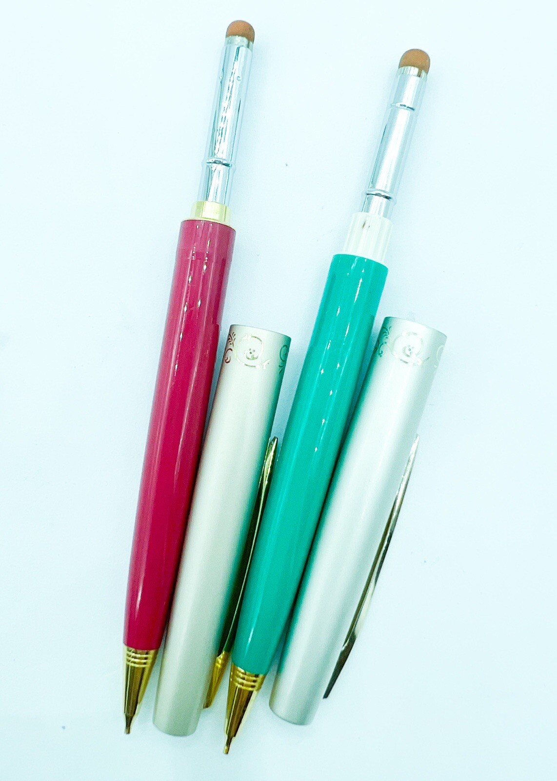NOS pilot elite Flower Mechanical Pencil 2pcs Set Green Pink Fully Functional