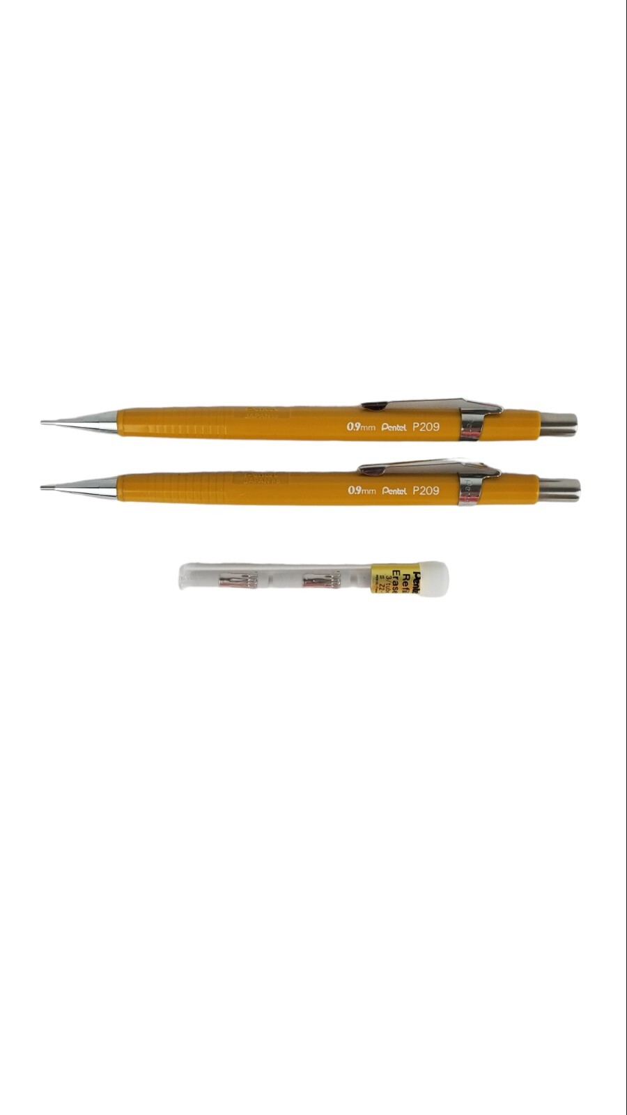 2 Vintage 1990’s PENTEL P209 .9mm Mechanical Drafting Pencils w/ Spare Erasers