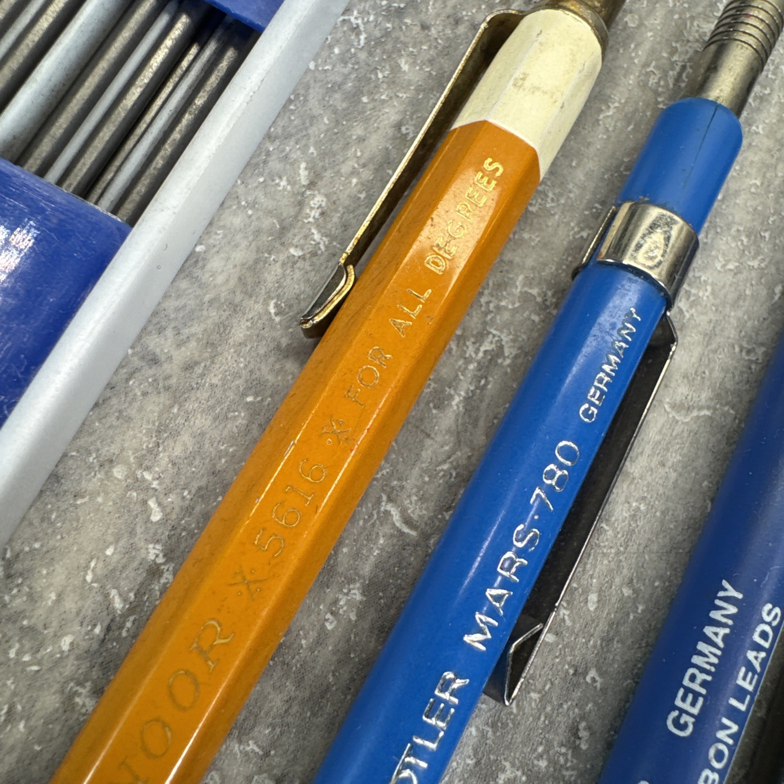 Vtg Drafting lot Staedtler Mars 780 Koh I Noor 5616 Lead holders pencils Refills