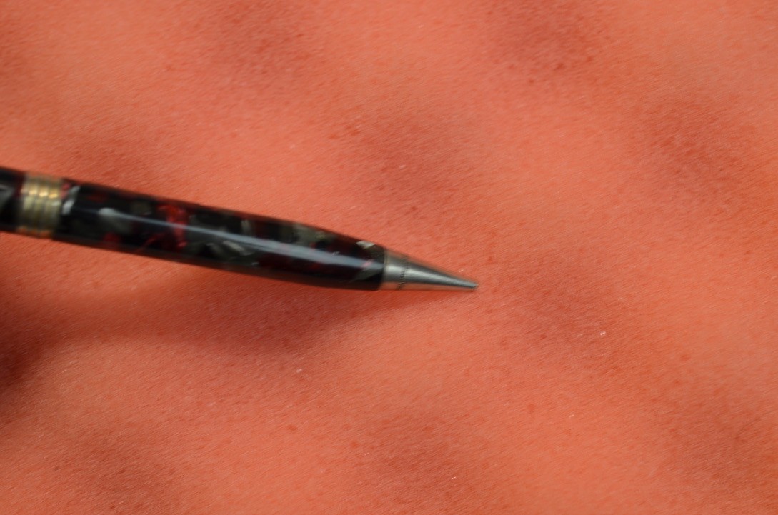 vintage fountain pencil Majestic black gray red marble