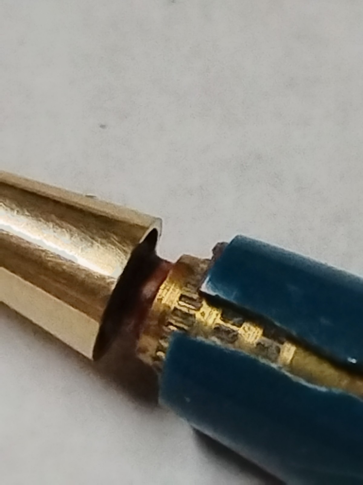 VTG Waterman C/F Mechanical Pencil Teal Blue & Gold Cap FOR PARTS. #M1