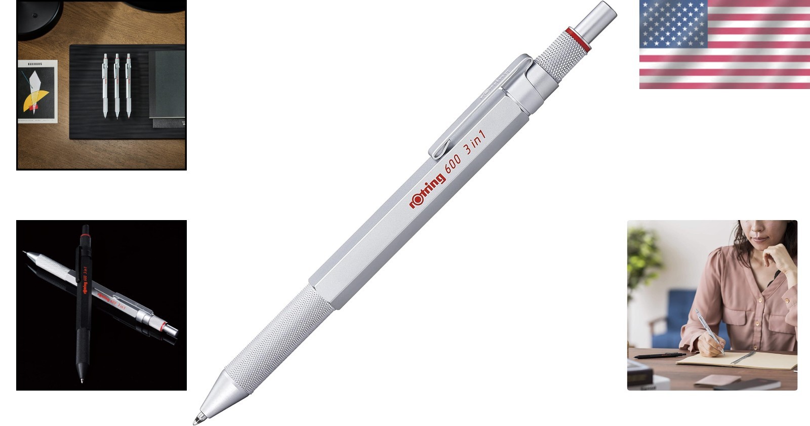 Sophisticated 600 3-in-1 Pen & Pencil – Switch Between Black, Red & 0.5mm Lead