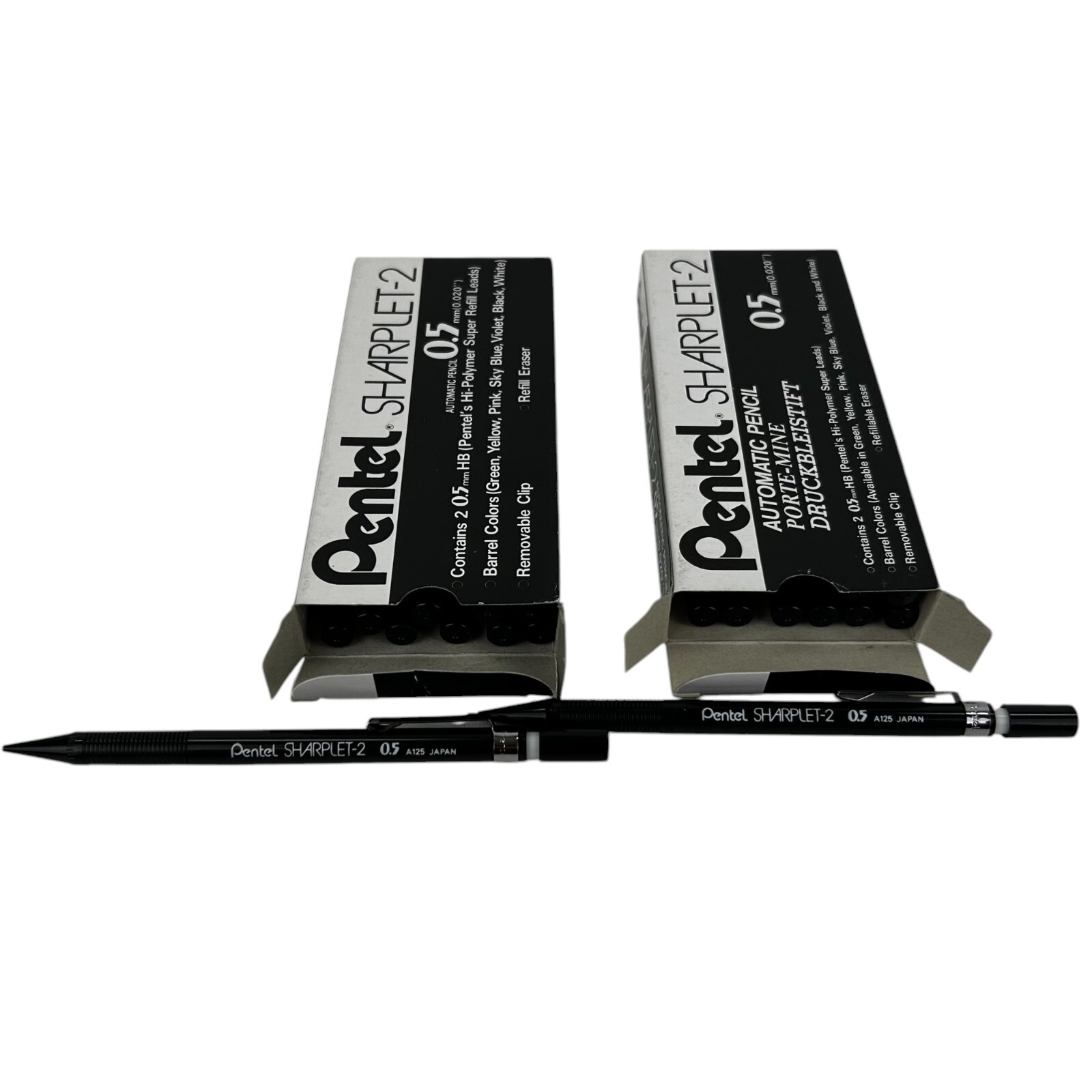Vintage Japan 19 Pentel 0.5MM A125 Sharplet-2 Automatic Mechanical Pencils Black