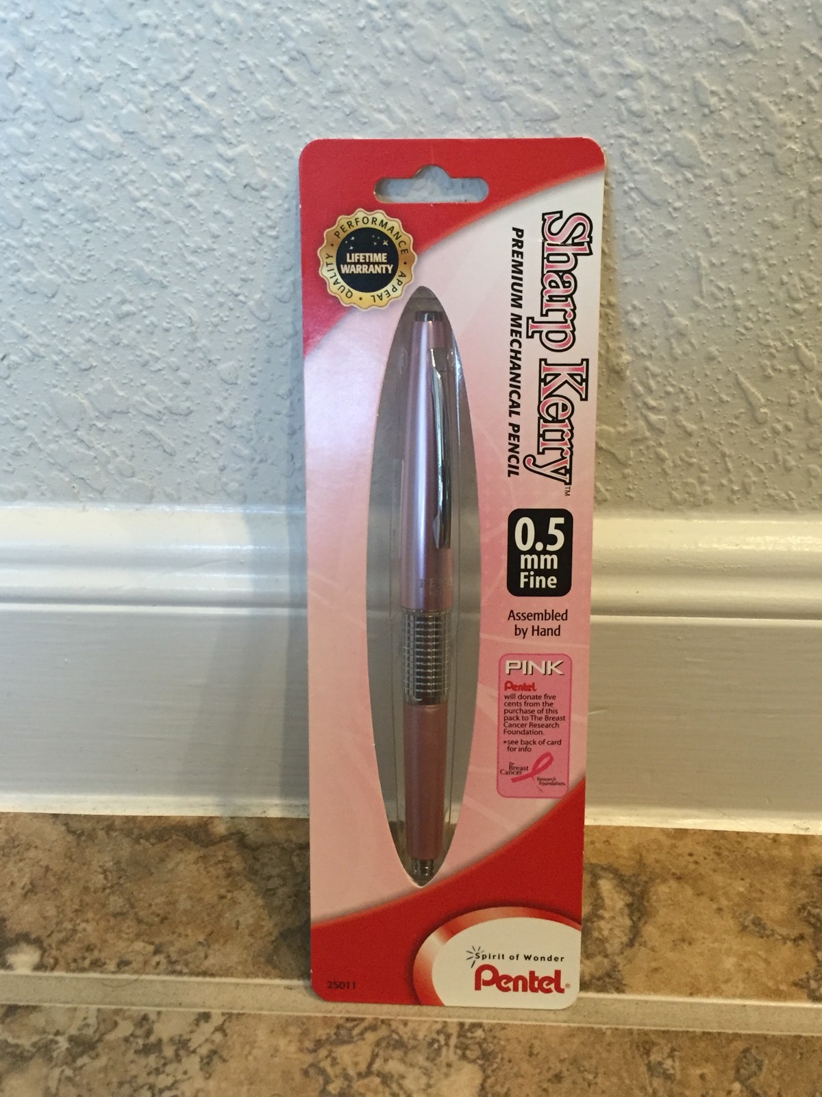 Pentel P1035P Sharp Kerry Mechanical Pencil, 0.50 mm, Metallic Pink Barrel