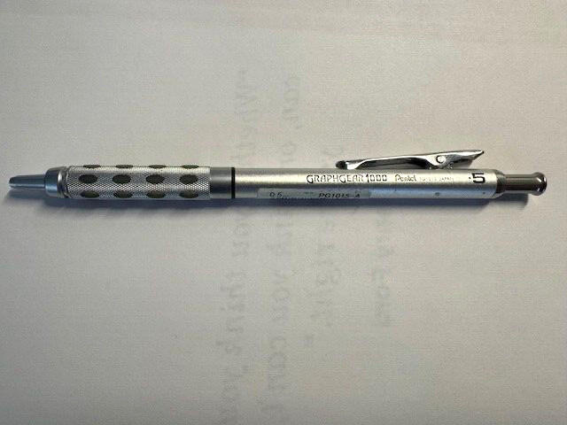 Pentel Graphgear 1000 Mechanical Drafting Pencil 0.5mm Silver (PG1015)