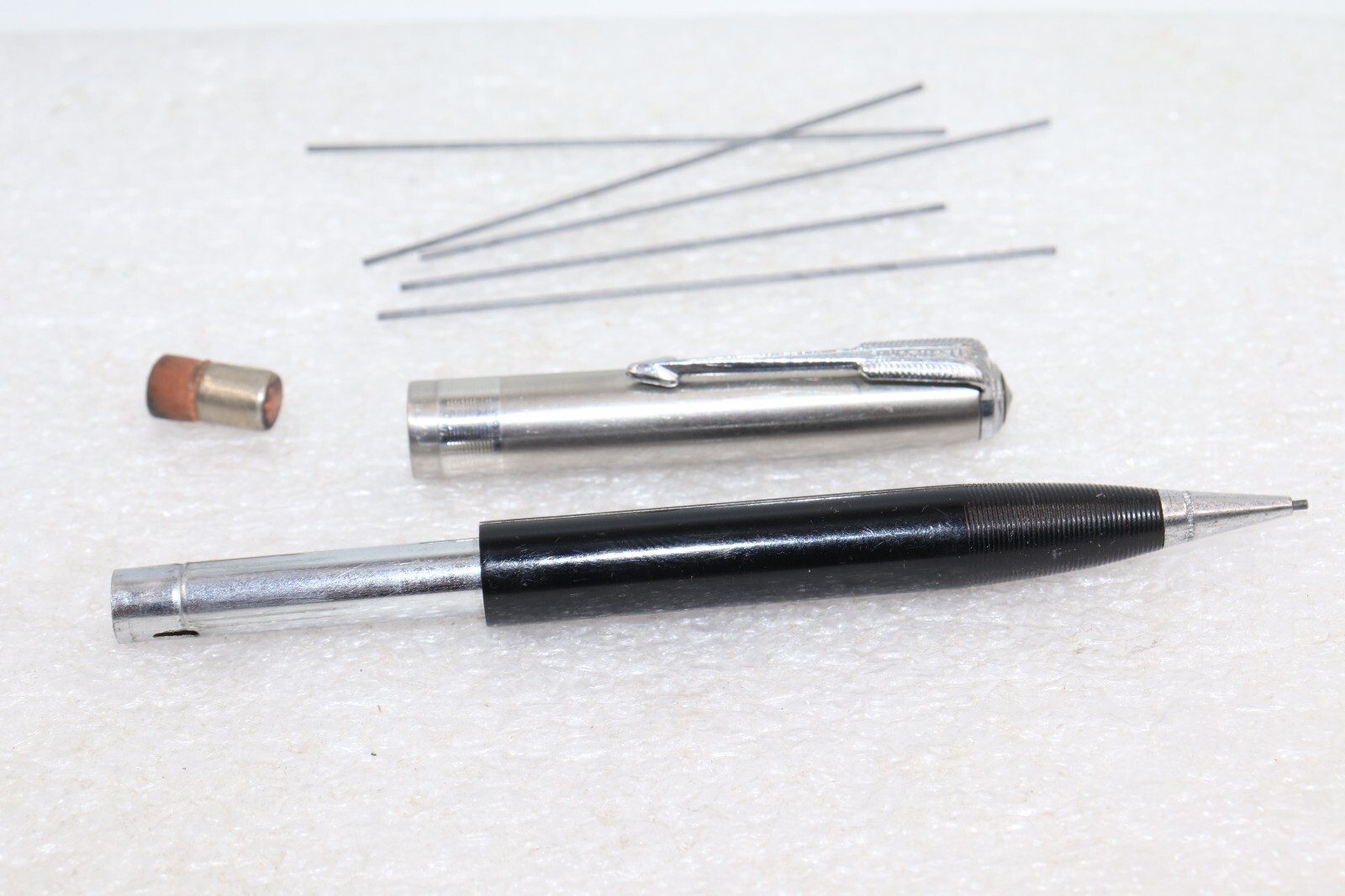 1937-1941 PARKER Stacked Coin Cap Mechanical Pencil Clear Cap Jewel