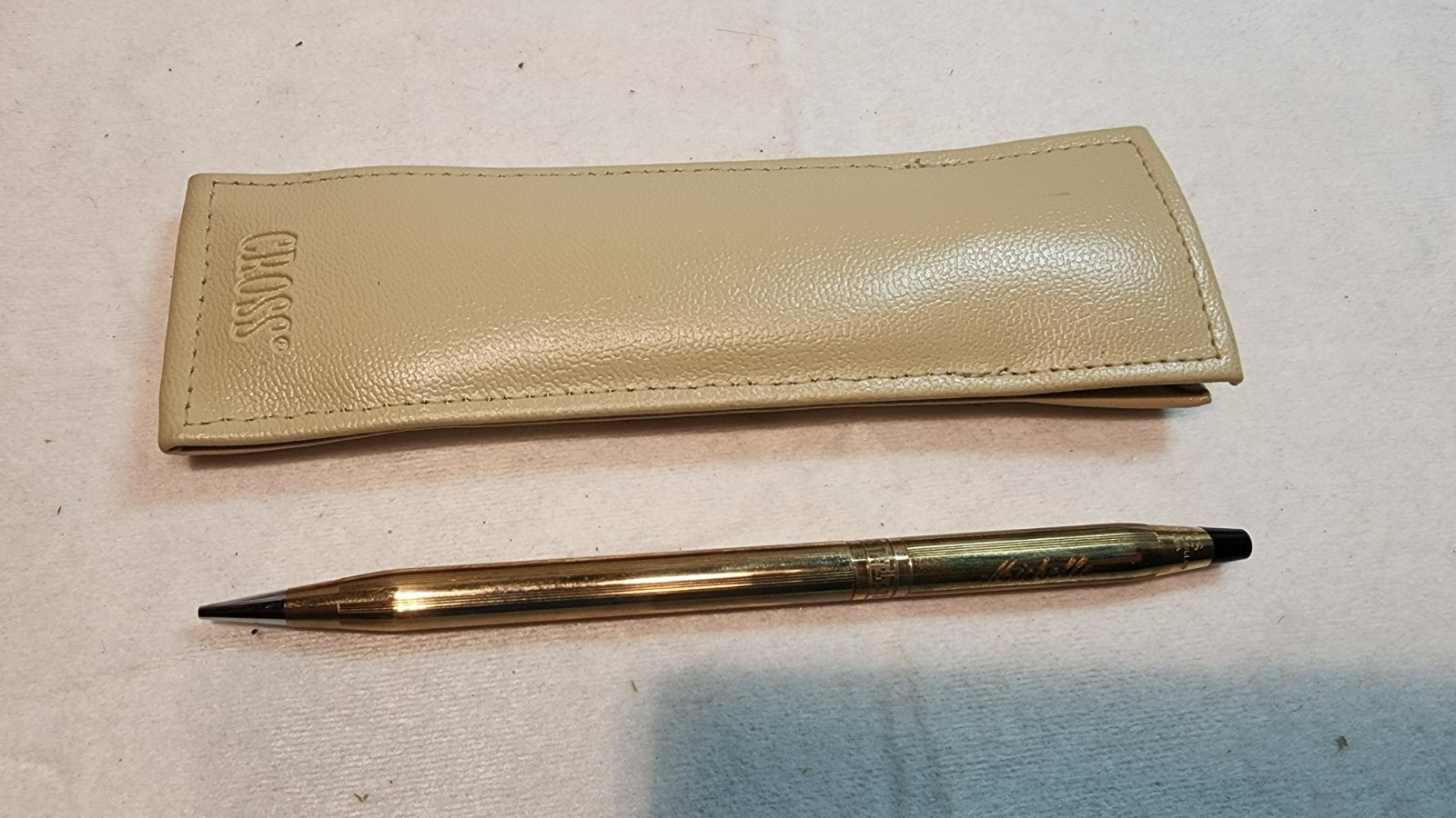 Vintage Cross Mechanical Pencil 1/20 10k Gold Filled with soft case, Engraved